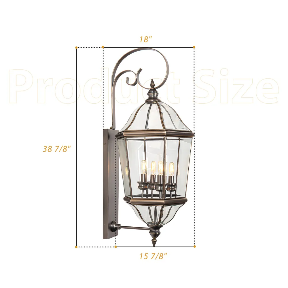 Bromley Copper Finish Outdoor Light Fixture (36") - Image 5
